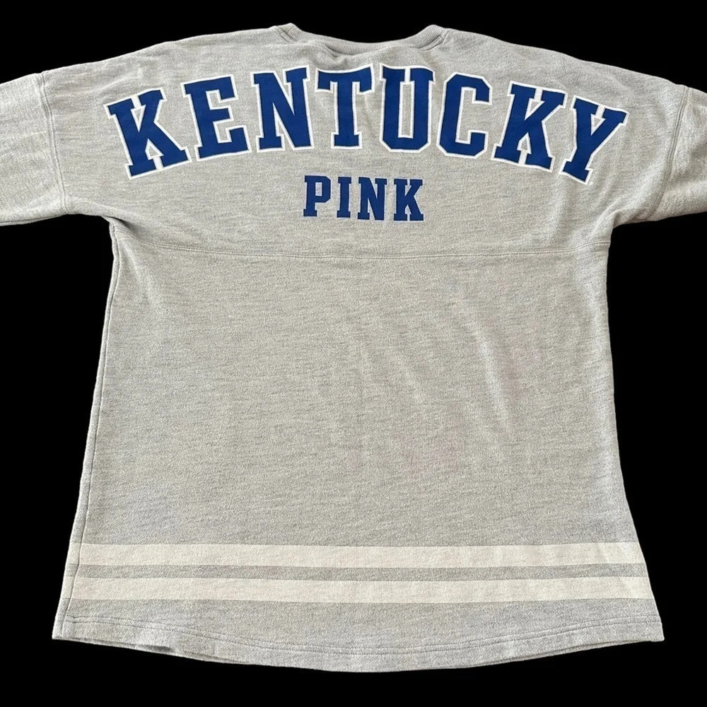 Victorias Secret Pink Medium UK Kentucky Wildcats gray Tunic Top Sweatshirt Grey
